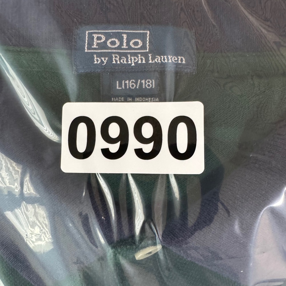 Polo Ralph Lauren Kids L (16/18) Green Red Crest Logo Short‎ Sleeve Polo Shirt - Picture 12 of 12